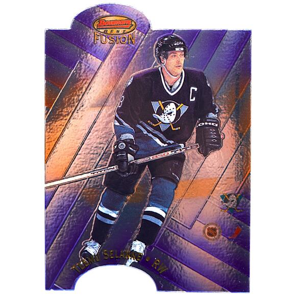 1998 Bowman's Best Mirror Image Fusion #F4 Teemu Selanne Fred Lindquist PSA 8 - Picture 3 of 8